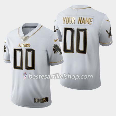 Herren Detroit Lions Trikot Nike Weiß Golden Edition 100th - Personalisiert